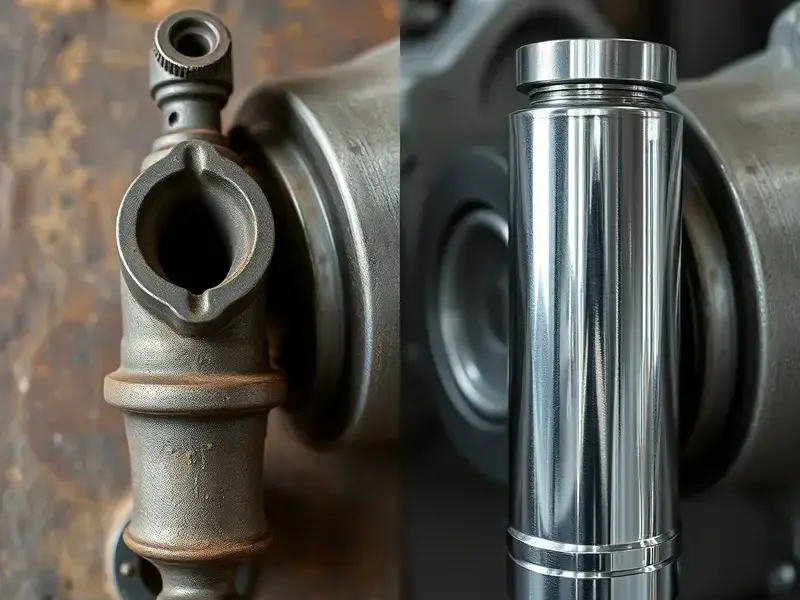 Before and after industrial parts